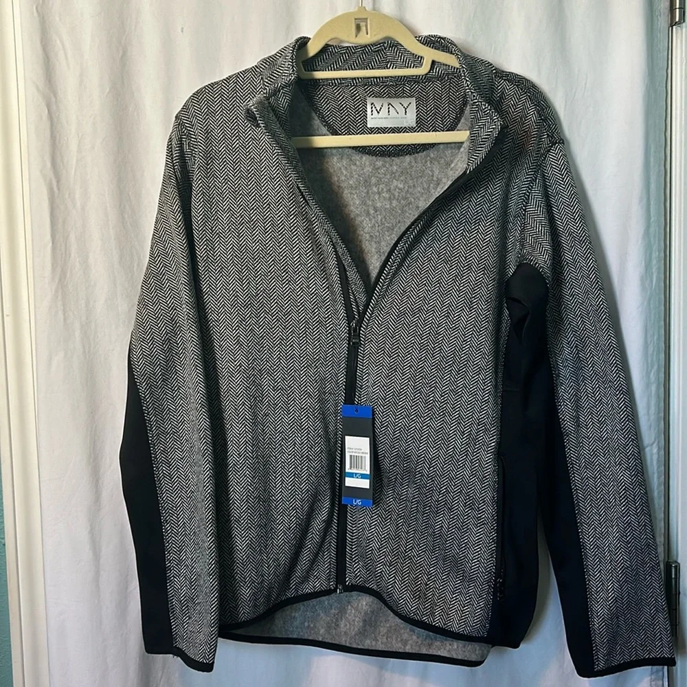 NWT | Marc New York‎ | Black and White Herringbone Jacket | Sz Large